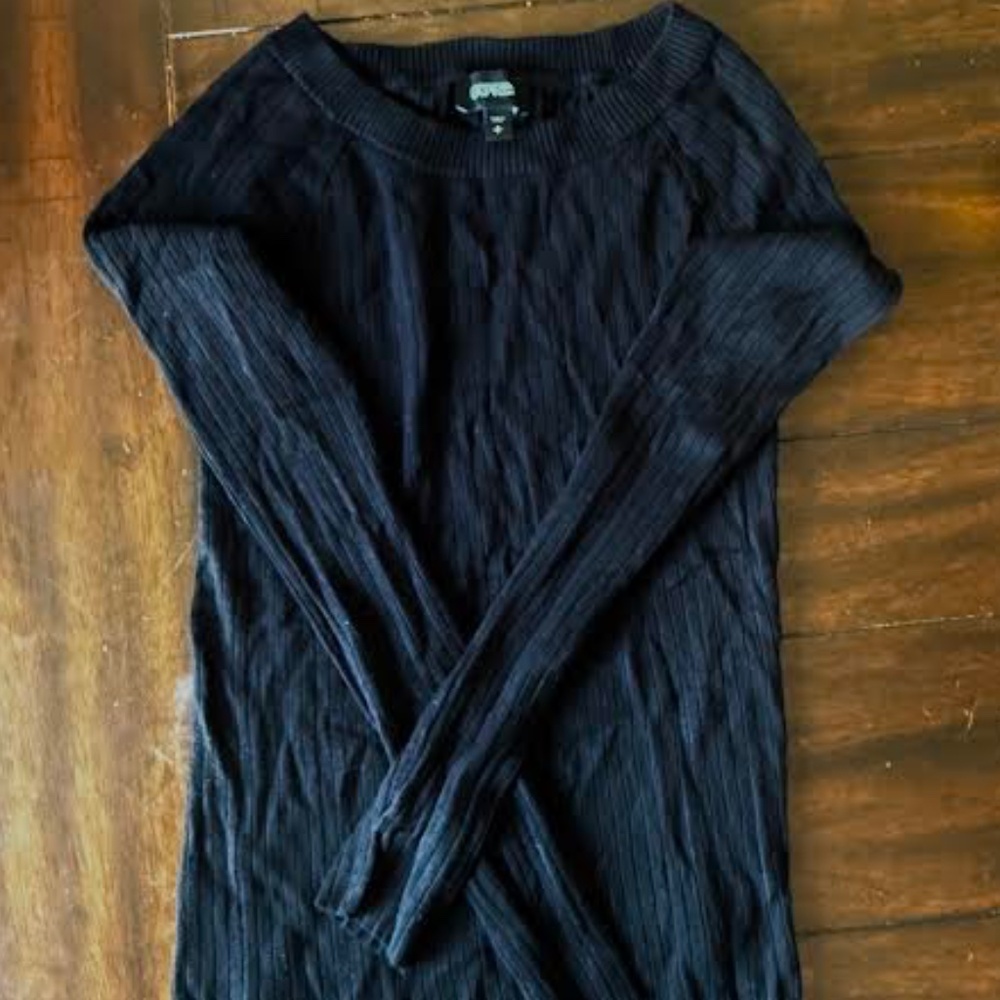 Express Ribbed Black Long-Sleeve Sweater Size S